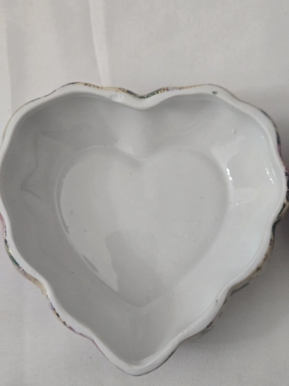 I Godinger Antique Reflections Heart Trinket Box Roses Music Floral Porcelain